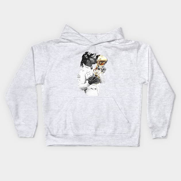 Lewis Hamilton Kids Hoodie by Creativedy Stuff